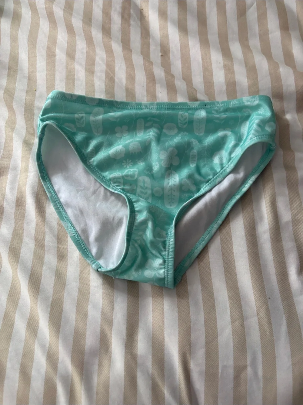 Disney Mint Green Girls Two-Piece Swim Set with Flower Accent